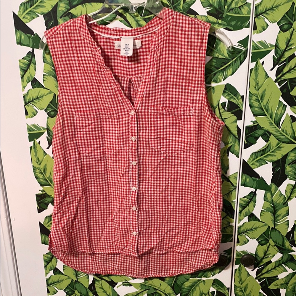 Sweetest Red Gingham Sleeveless Top